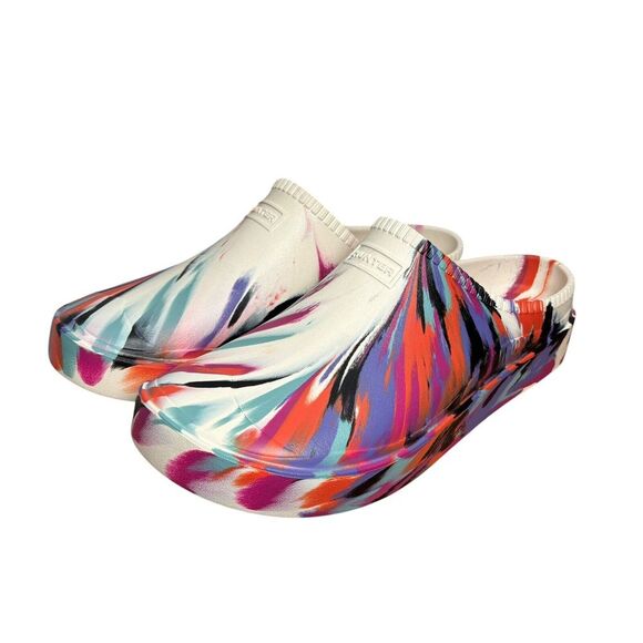 NEW Hunter White Marble‎ In/Out Bloom Clogs US 12 EU 44 Slip-on Algae Foam Multi - Picture 1 of 10